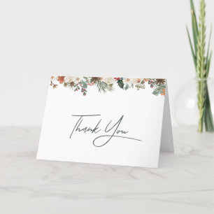 Rustic Winter Bridal Shower Thank You Card