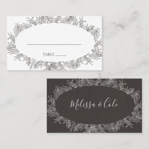 Rustic Winter   Charcoal Flat Wedding Place Card