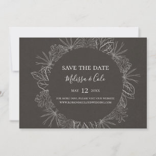 Rustic Winter   Charcoal Horizontal Save the Date