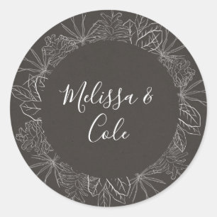 Rustic Winter Charcoal Wedding Envelope Seals
