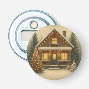 Rustic, winter/Christmas cabin Bottle Opener