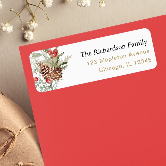 Rustic winter Christmas foliage label (Creator Uploaded)