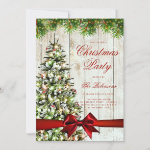 Rustic Winter Christmas Tree Invite Program Menu