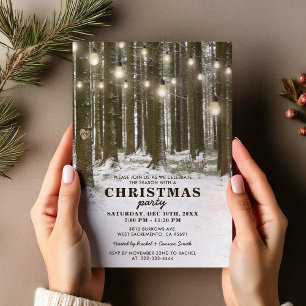 Rustic Winter Corporate Christmas Holiday Party Invitation