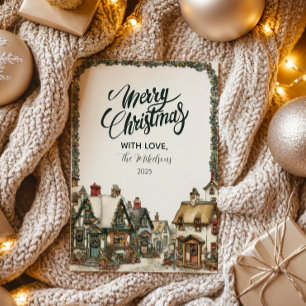Rustic Winter Cottage Christmas Holiday Card