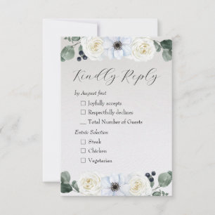 Rustic Winter Floral  RSVP Card