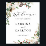 Rustic Winter Floral Wedding Welcome Sign<br><div class="desc">Create your own Wedding Sign with this "Rustic Winter Floral Holly Berries Welcome Poster" template to match your wedding colors and style. This high-quality design is easy to personalize to be uniquely yours! (1) The default size is 10 x 8 inches, you can change it to a larger size. (2)...</div>