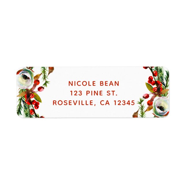 Rustic Winter Floral Wreath Modern (Front)