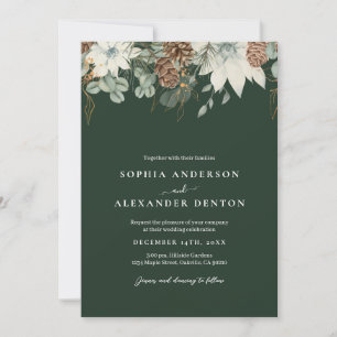 Rustic Winter flowers Invitation