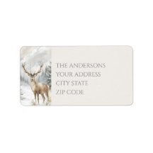 Rustic Winter Forest Deer