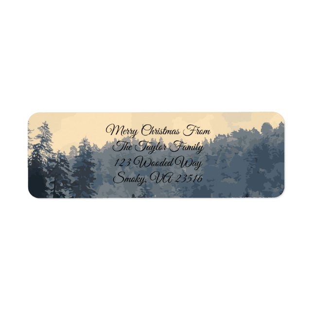 Rustic Winter Forest Frost Merry Christmas Holiday (Front)