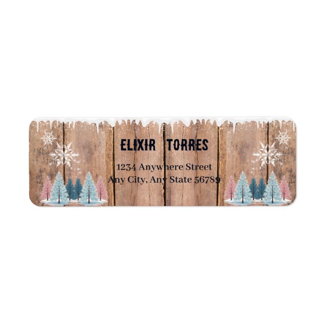 Rustic Winter Forest Pine Trees Baby Shower (Front)