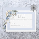 Rustic Winter Frosty Blue & White Floral Details Enclosure Card<br><div class="desc">Introducing our exquisite winter floral wedding details card, a celebration of love amidst the enchanting beauty of the season. With its icy blue and white double frame, this invitation exudes elegance and sophistication. Soft blue and white watercolor winter floral bouquets, adorned with delicate touches of yellow, tan, and green, grace...</div>
