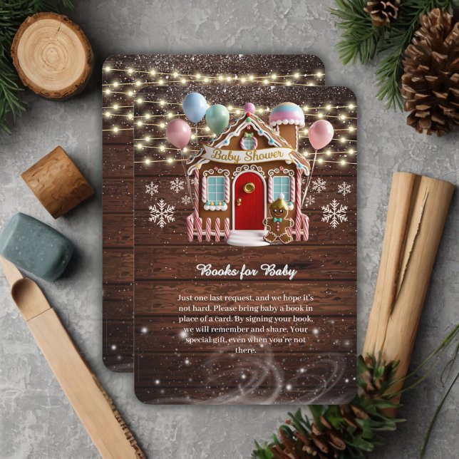 Rustic Winter Gingerbread House Baby Shower Enclosure Card (Creator Uploaded)