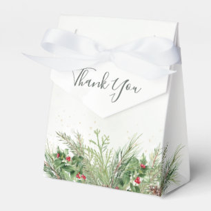 Rustic Winter Greenery Berries Pine Cone Wedding Favour Box