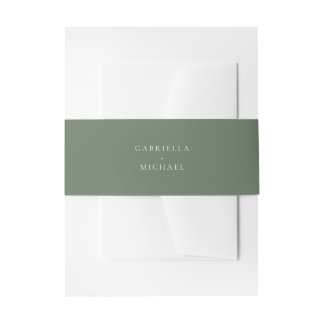 Rustic Winter Greenery Wedding  Invitation Belly Band