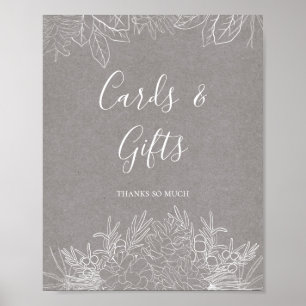 Rustic Winter   Grey Cards and Gifts Sign