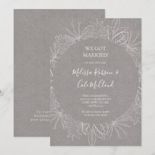 Rustic Winter   Grey Elopement Announcement