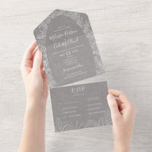 Rustic Winter Grey Seal And Send All In One Invitation