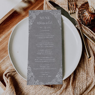 Rustic Winter Grey Wedding Dinner Menu