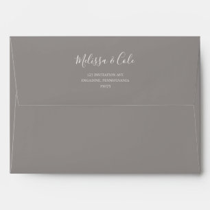 Rustic Winter   Grey Wedding Invitation Envelope