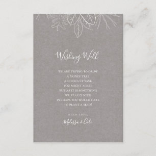 Rustic Winter   Grey Wedding Wishing Well Card