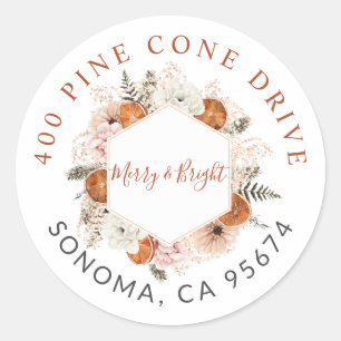 Rustic Winter Holiday Party Classic Round Sticker