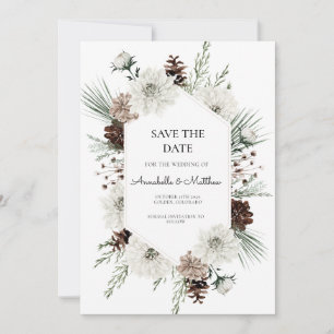 Rustic Winter Holiday Save the Date  Invitation