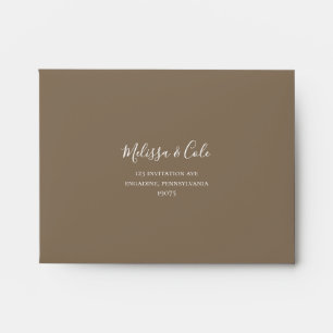 Rustic Winter   Kraft Brown Self Addressed RSVP  Envelope