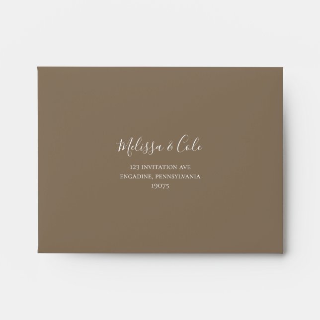 Rustic Winter | Kraft Brown Self Addressed RSVP  Envelope (Front)