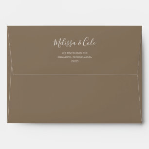Rustic Winter Kraft Brown Wedding Invitation Envelope