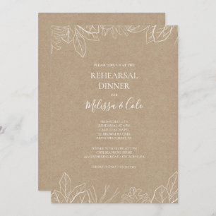 Rustic Winter Kraft Rehearsal Dinner Invitation