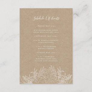 Rustic Winter Kraft Schedule of Events Card