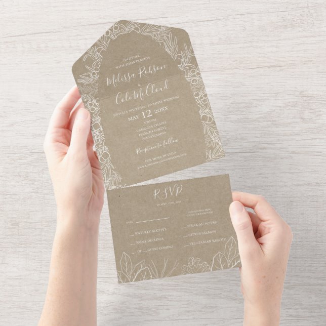 Rustic Winter | Kraft Seal And Send All In One Invitation (Tearaway)