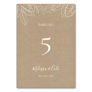 Rustic Winter   Kraft Table Number
