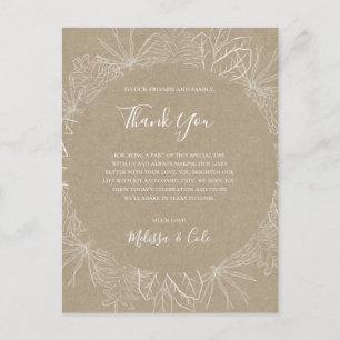Rustic Winter   Kraft Thank You Reception Card