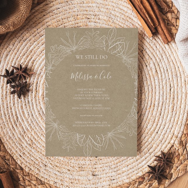 Rustic Winter | Kraft We Still Do Vow Renewal Invitation (Creator Uploaded)