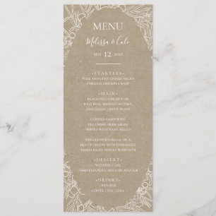 Rustic Winter Kraft Wedding Dinner Menu
