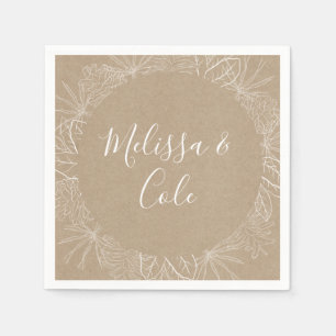 Rustic Winter   Kraft Wedding Napkins