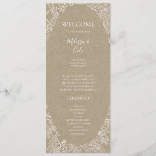 Rustic Winter Kraft Wedding Program Programme