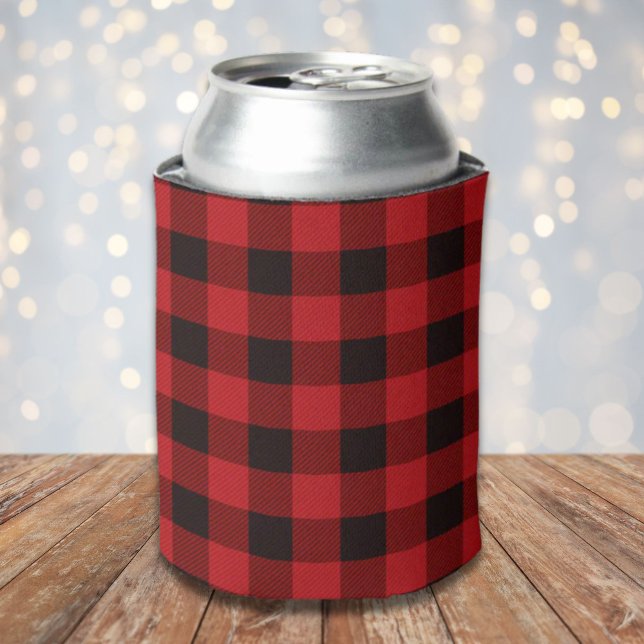 rustic winter lumberjack red buffalo plaid party can cooler (rustic winter lumberjack red buffalo plaid party can cooler)