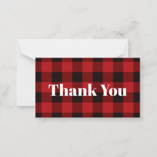 rustic winter lumberjack red buffalo plaid party card