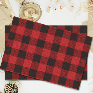 rustic winter lumberjack red buffalo plaid party tissue paper