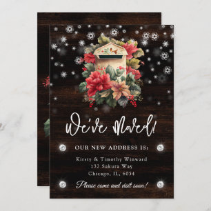 Rustic Winter Mailbox We've Moved New Home Announcement