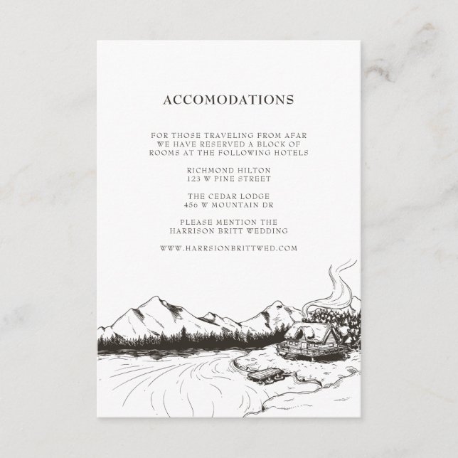 Rustic Winter Mountain Hotel Accommodation Insert (Front)