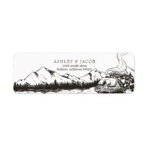 Rustic Winter Mountain Return Address