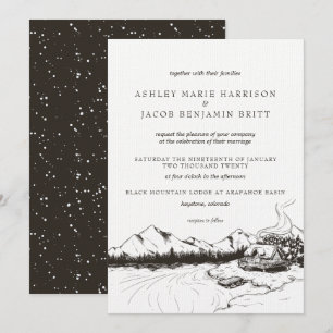 Rustic Winter Mountain Wedding Invitation
