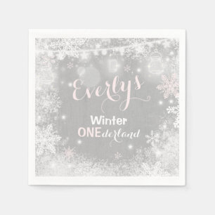 Rustic Winter ONEderland Party Napkin