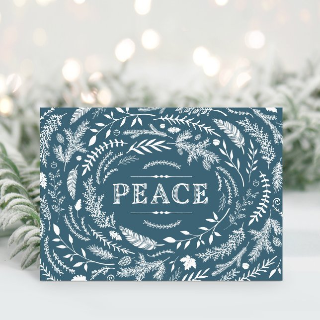 Rustic Winter Peace Holiday Greeting Card (Creator Uploaded)
