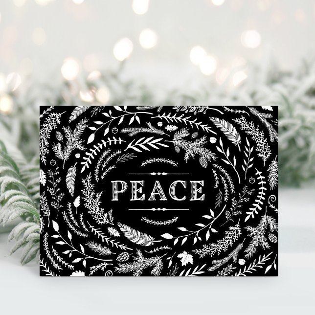 Rustic Winter Peace Holiday Greeting Card (Creator Uploaded)